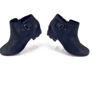 Sorel Womens Lolla NL2267-010 Black Leather Ankle Boots Size 11